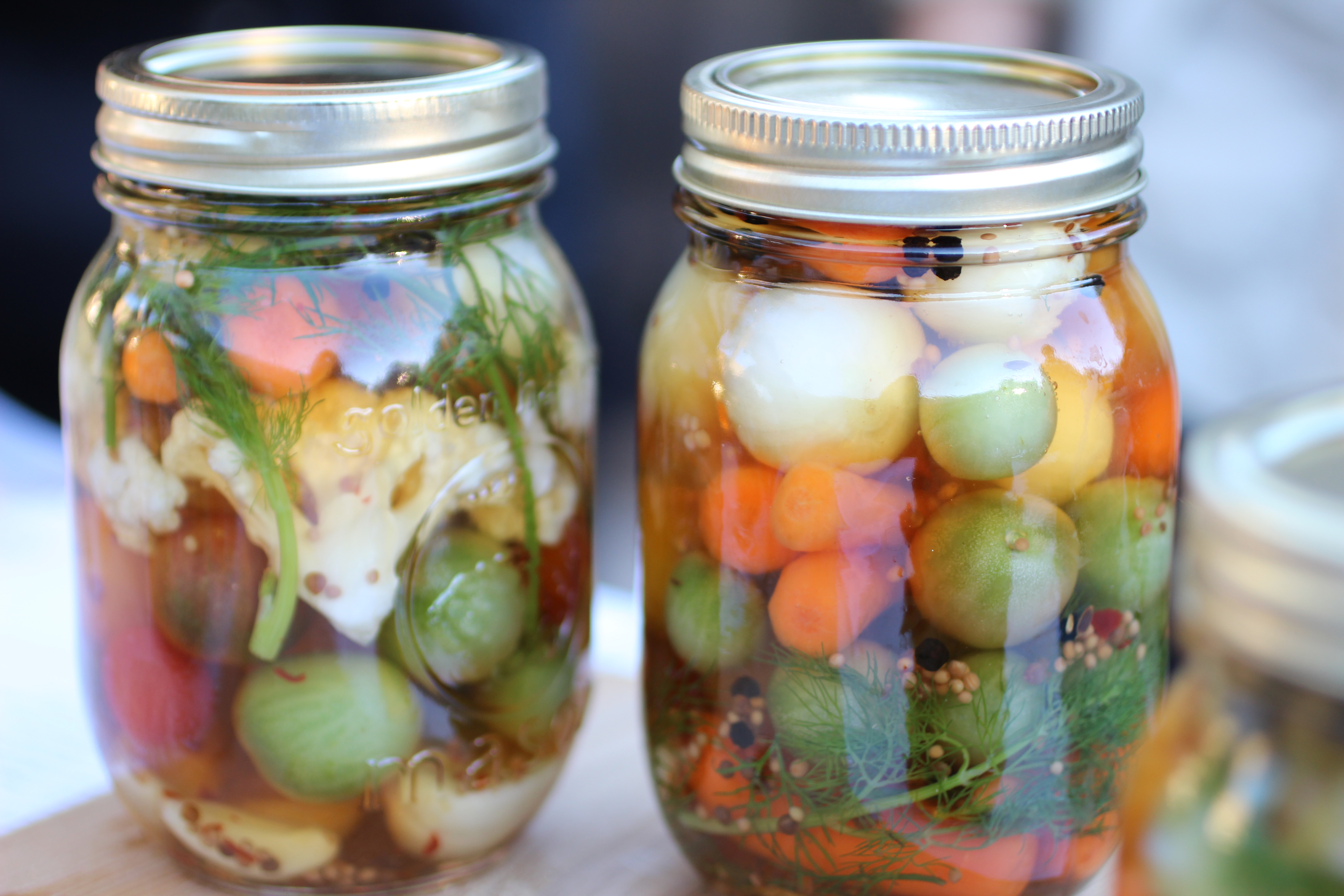 Image of pickled food in mason jars