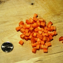 Image of finely-diced carrots